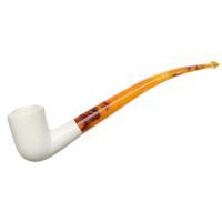 AKB Meerschaum Spot Carved Bent Billiard Churchwarden (with Case)