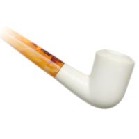 AKB Meerschaum Spot Carved Bent Billiard Churchwarden (with Case)