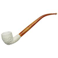 AKB Meerschaum Carved Floral Bent Dublin Churchwarden (Selver) (with Case)