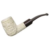 AKB Meerschaum Carved Floral Bent Billiard (Mcinar) (with Case)