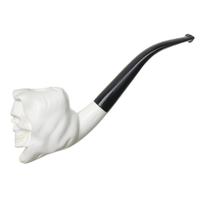 AKB Meerschaum Carved Hooded Skull (Adnan) (with Case)