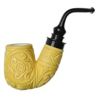 AKB Meerschaum Carved Floral Reverse Calabash (H. Ege) (with Case)