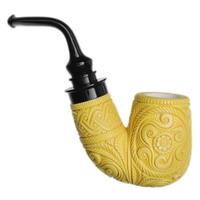AKB Meerschaum Carved Floral Reverse Calabash (H. Ege) (with Case)