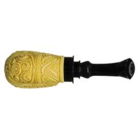 AKB Meerschaum Carved Floral Reverse Calabash (H. Ege) (with Case)
