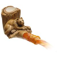 AKB Meerschaum Carved Cheetah in Tree (Kenan) (with Case)