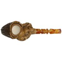 AKB Meerschaum Carved Cheetah in Tree (Kenan) (with Case)