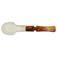AKB Meerschaum Carved Floral Bent Dublin (with Case)