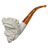 AKB Meerschaum Carved Man with Feathered Hat (with Case)
