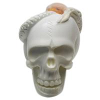 AKB Meerschaum Carved Skull and Snake (with Case)