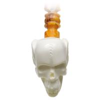 AKB Meerschaum Carved Winged Skull (with Case)