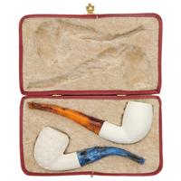 AKB Meerschaum Two Pipe Set (with Case)