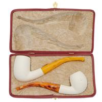 AKB Meerschaum Two Pipe Set (with Case)