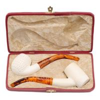 AKB Meerschaum Two Pipe Set (with Case)