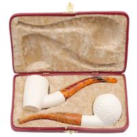 AKB Meerschaum Two Pipe Set (with Case)