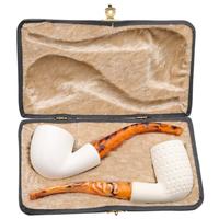 AKB Meerschaum Two Pipe Set (with Case)