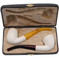 AKB Meerschaum Two Pipe Set (with Case)