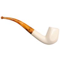 AKB Meerschaum Smooth Paneled Bent Billiard (with Case)