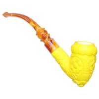 AKB Meerschaum Carved Floral Churchwarden (Kudret) (with Case and Extra Stem)