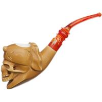 AKB Meerschaum Carved Skull (Ali) (with Case)