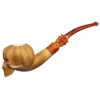 AKB Meerschaum Carved Skull (Ali) (with Case)