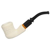 AKB Meerschaum Carved Bent Billiard (with Case)