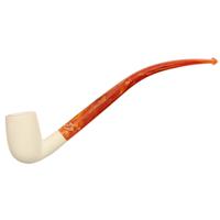 AKB Meerschaum Smooth Bent Billiard Churchwarden (with Case)
