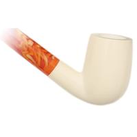 AKB Meerschaum Smooth Bent Billiard Churchwarden (with Case)