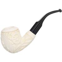 AKB Meerschaum Carved US Navy Bent Billiard (Selver) (with Case)