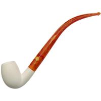 AKB Meerschaum Smooth Bent Billiard Churchwarden (with Case)