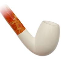 AKB Meerschaum Smooth Bent Billiard Churchwarden (with Case)