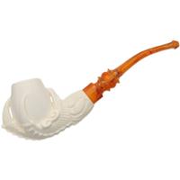 AKB Meerschaum Carved Dragon Claw with Egg (Selver) (with Case)