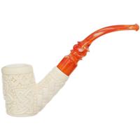 AKB Meerschaum Carved Floral Poker (Selver) (with Case)