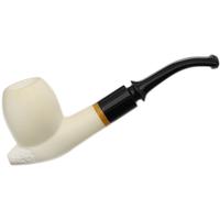 AKB Meerschaum Partially Rusticated Bent Egg (with Case)