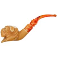 AKB Meerschaum Carved Dog (Ali) (with Case)