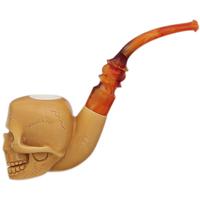 AKB Meerschaum Carved Skull (Ali) (with Case)