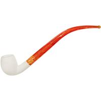 AKB Meerschaum Rusticated Bent Billiard Churchwarden (with Case)