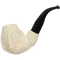 AKB Meerschaum Carved Dragon Claw with Floral Egg (Selver) (with Case)