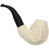 AKB Meerschaum Carved Dragon Claw with Floral Egg (Selver) (with Case)