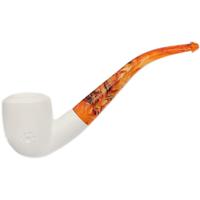 AKB Meerschaum Spot Carved Bent Billiard