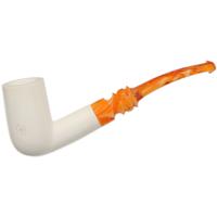 AKB Meerschaum Spot Carved Bent Billiard (with Case)