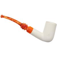 AKB Meerschaum Spot Carved Bent Billiard (with Case)