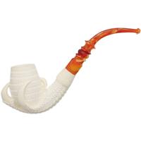 AKB Meerschaum Carved Dragon Claw with Lattice Egg (with Case)