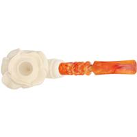 AKB Meerschaum Carved Floral Bent Egg (I. Baglan) (with Case)