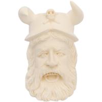 AKB Meerschaum Carved Bearded Man in Horned Helmet (Emre) (with Case)