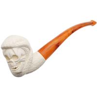AKB Meerschaum Carved Skull with Cobra