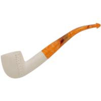 AKB Meerschaum Spot Carved Bent Pot