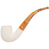 AKB Meerschaum Spot Carved Bent Billiard (with Case)