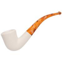 AKB Meerschaum Spot Carved Bent Dublin (with Case)