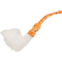 AKB Meerschaum Carved Hooded Skull (with Case)