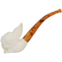 AKB Meerschaum Carved Skull with Wings (with Case)